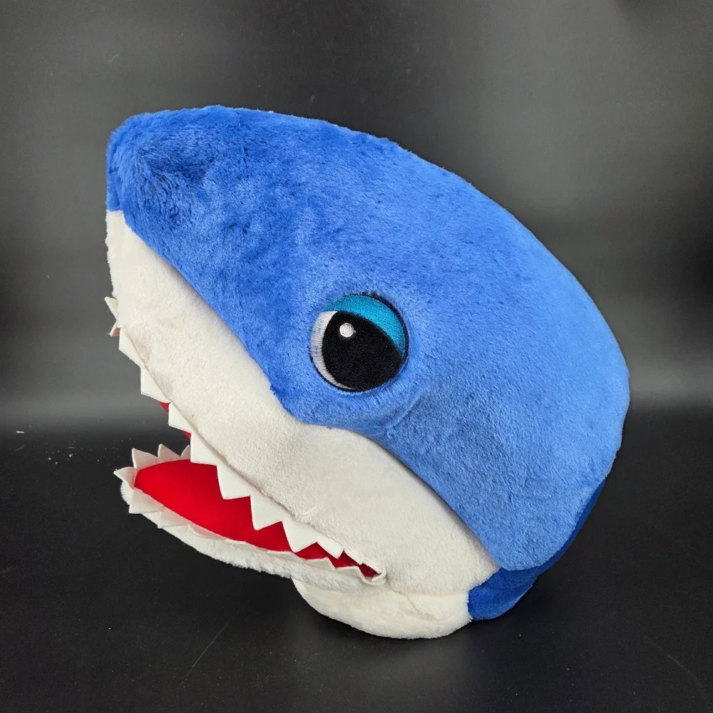 Way to Celebrate Maskimals Shark Plush Head Mask Blue White Costume Halloween